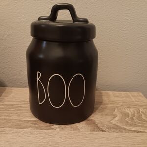 Rae Dunn Black 'BOO' Canister